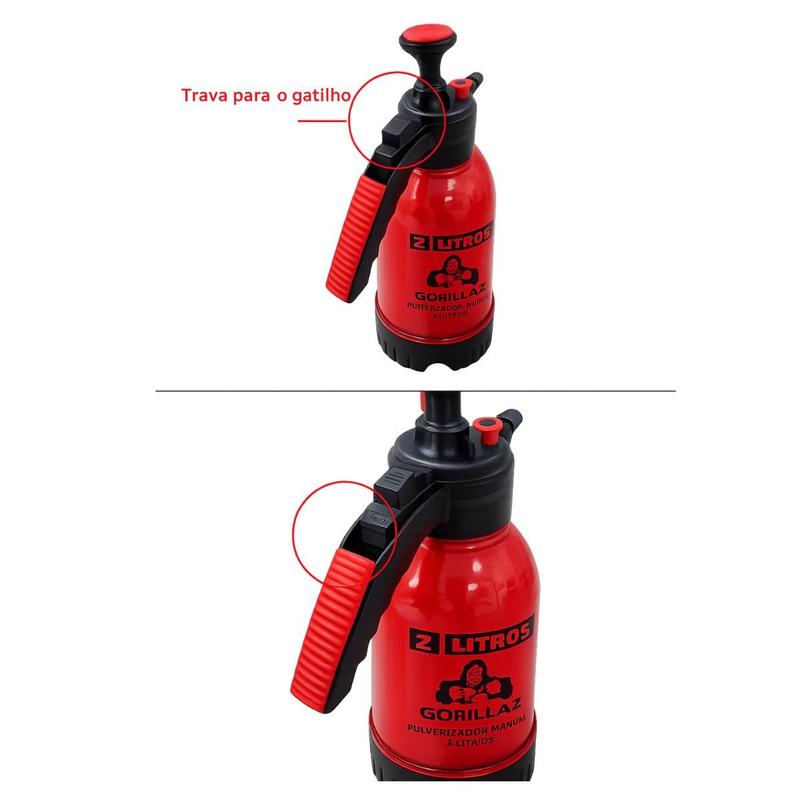 Pulverizador de Empuma Manual 2L Snow Foam Pump Vermelho Gorillaz